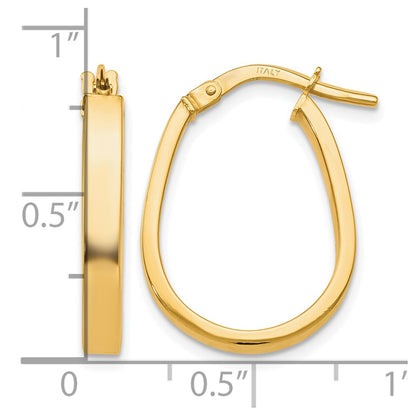 10K Yellow Gold Polished U-Shape Hoop Earrings