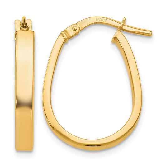 10K Yellow Gold Polished U-Shape Hoop Earrings