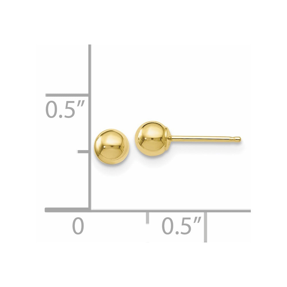 10K Yellow Gold Polished Ball Post Earrings