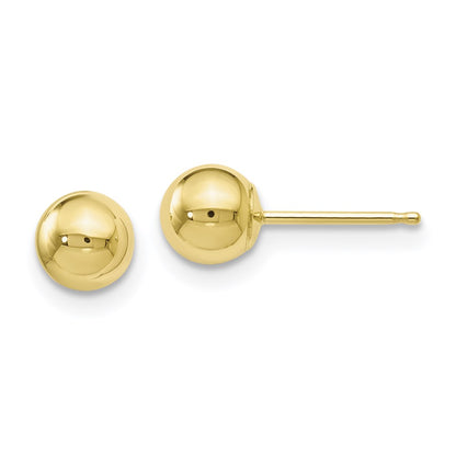 10K Yellow Gold Polished Ball Post Earrings