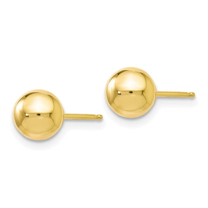 10K Yellow Gold Polished Ball Post Earrings