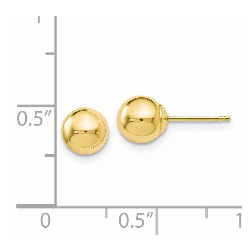 10K Yellow Gold Polished Ball Post Earrings