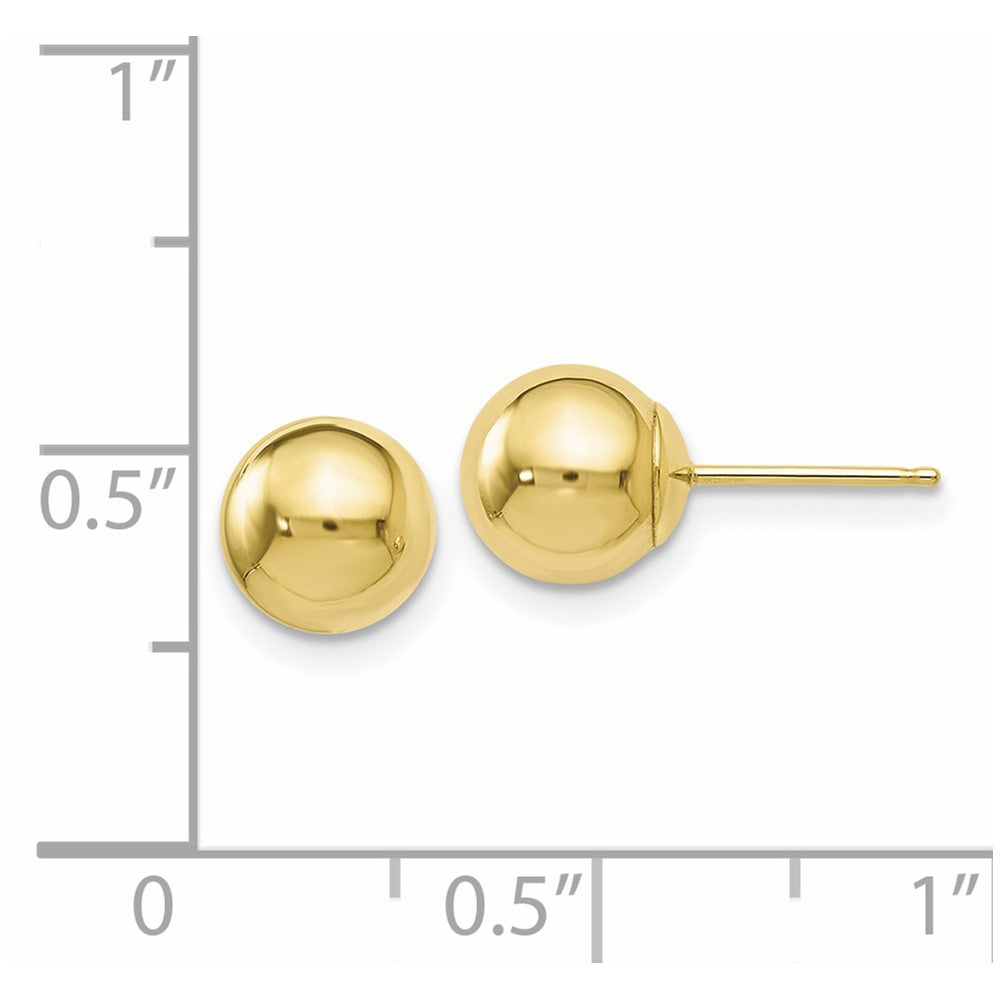 10K Yellow Gold Polished Ball Post Earrings