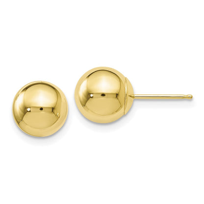 10K Yellow Gold Polished Ball Post Earrings