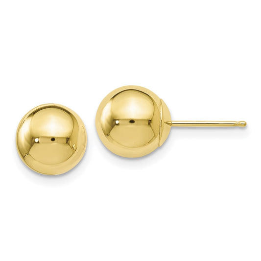 10K Yellow Gold Polished Ball Post Earrings