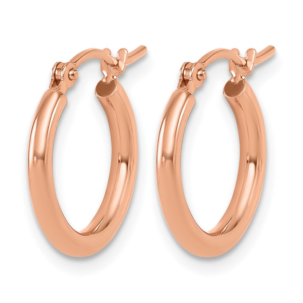 10K Rose Gold Polished Hinged Hoop Earrings