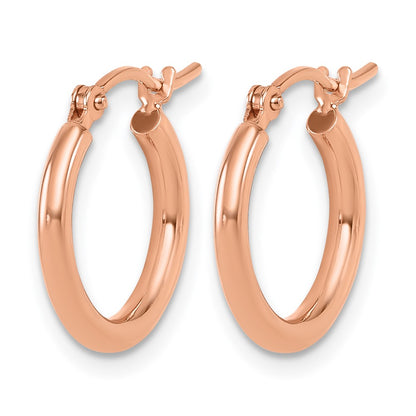 10K Rose Gold Polished Hinged Hoop Earrings