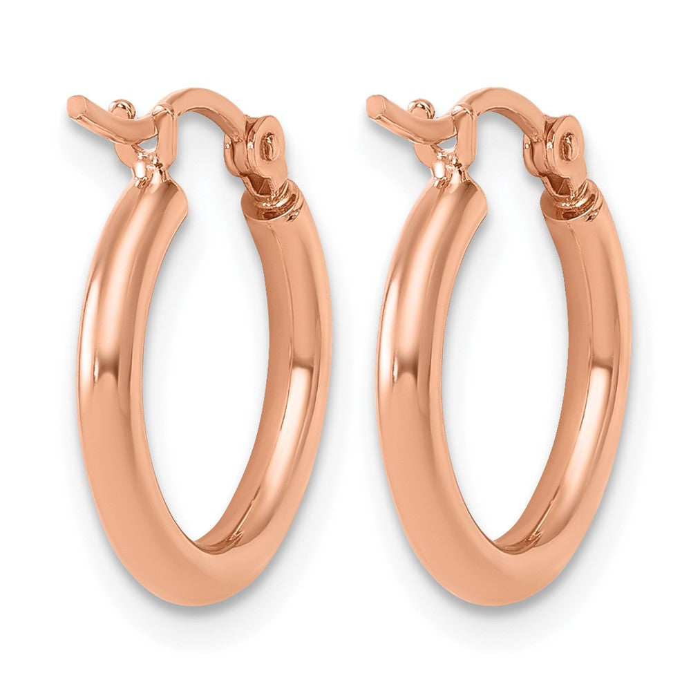 10K Rose Gold Polished Hinged Hoop Earrings