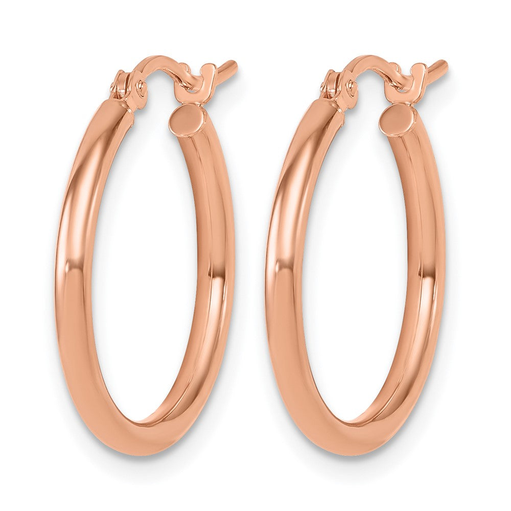 10K Rose Gold Polished Hinged Hoop Earrings