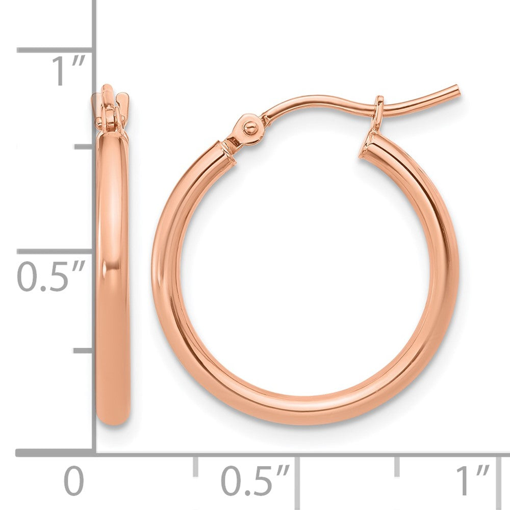 10K Rose Gold Polished Hinged Hoop Earrings