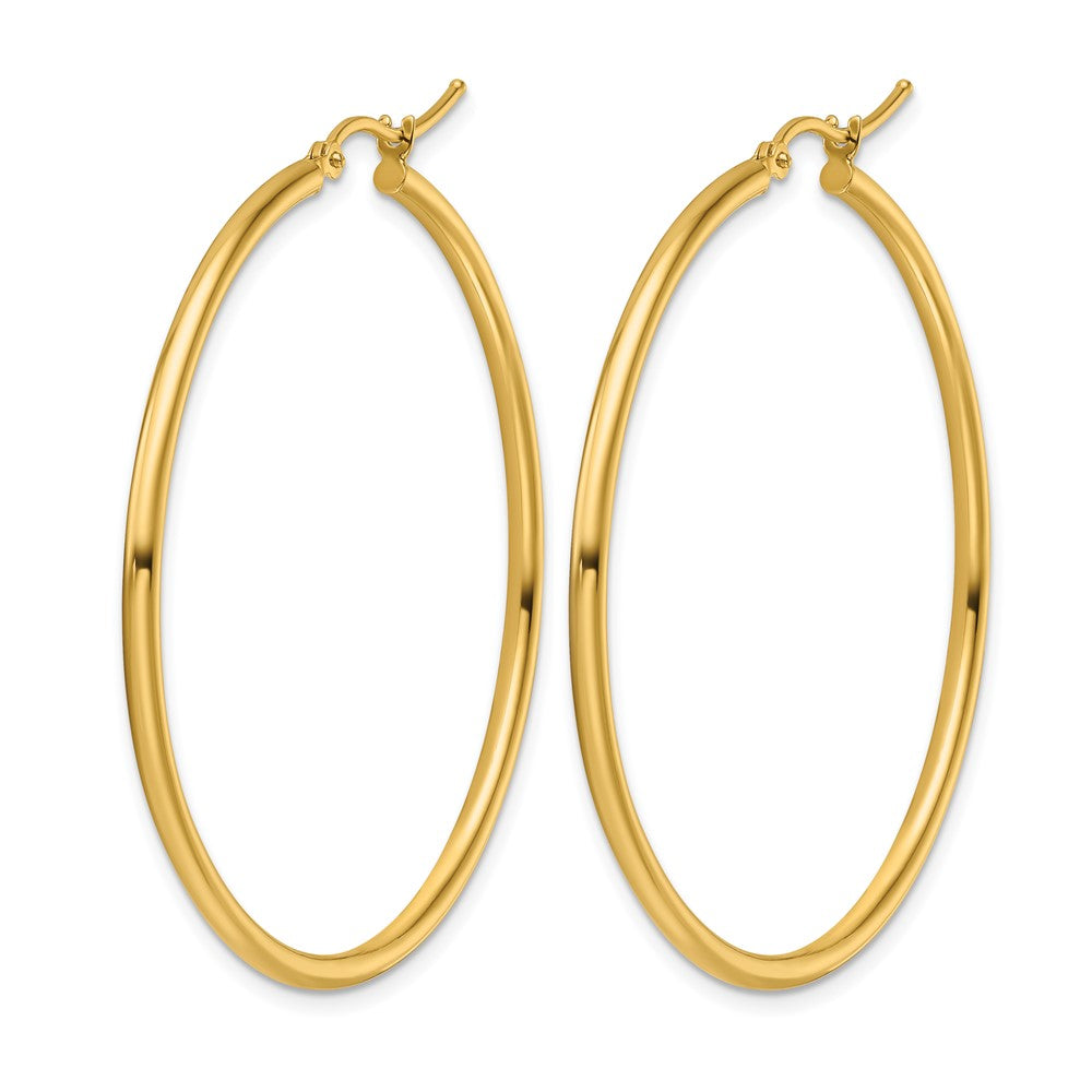 10K Yellow Gold Polished Hinged Hoop Earrings