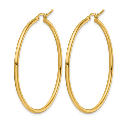 10K Yellow Gold Polished Hinged Hoop Earrings