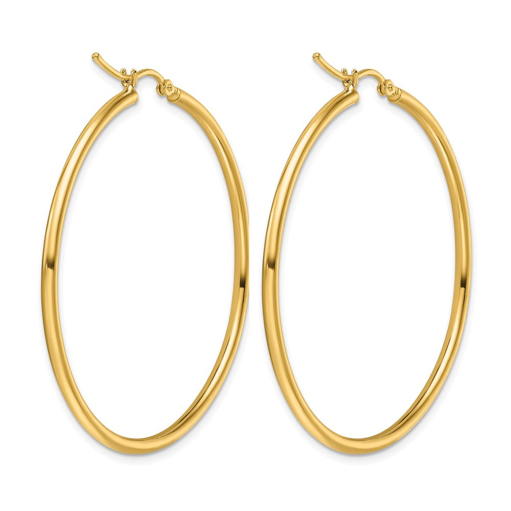 10K Yellow Gold Polished Hinged Hoop Earrings