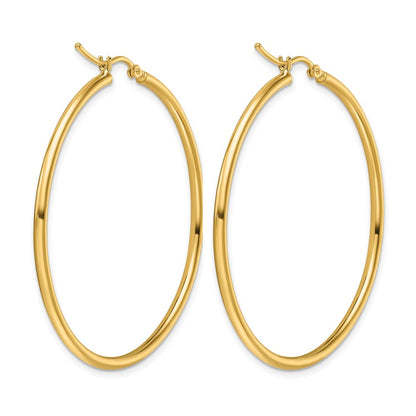 10K Yellow Gold Polished Hinged Hoop Earrings