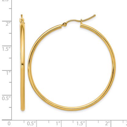 10K Yellow Gold Polished Hinged Hoop Earrings