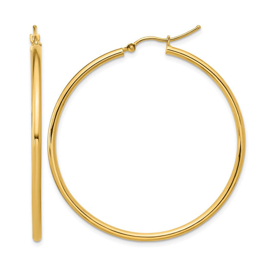 10K Yellow Gold Polished Hinged Hoop Earrings