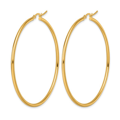 10K Yellow Gold Polished Hinged Hoop Earrings