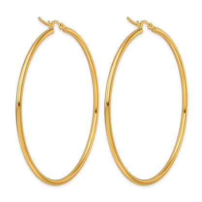 10K Yellow Gold Polished Hinged Hoop Earrings