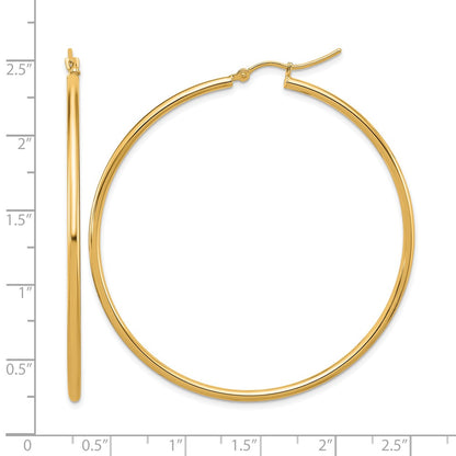 10K Yellow Gold Polished Hinged Hoop Earrings