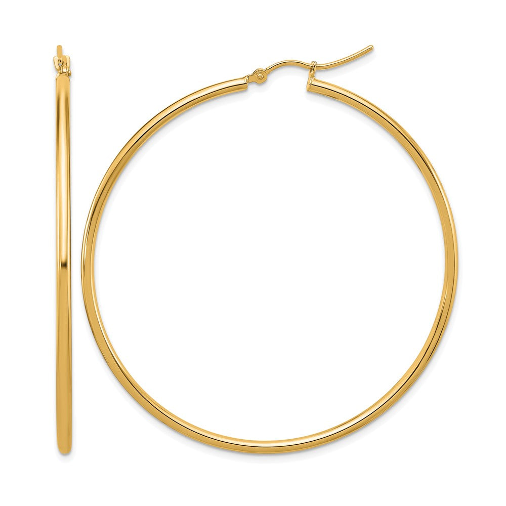 10K Yellow Gold Polished Hinged Hoop Earrings