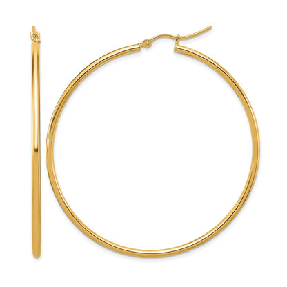 10K Yellow Gold Polished Hinged Hoop Earrings