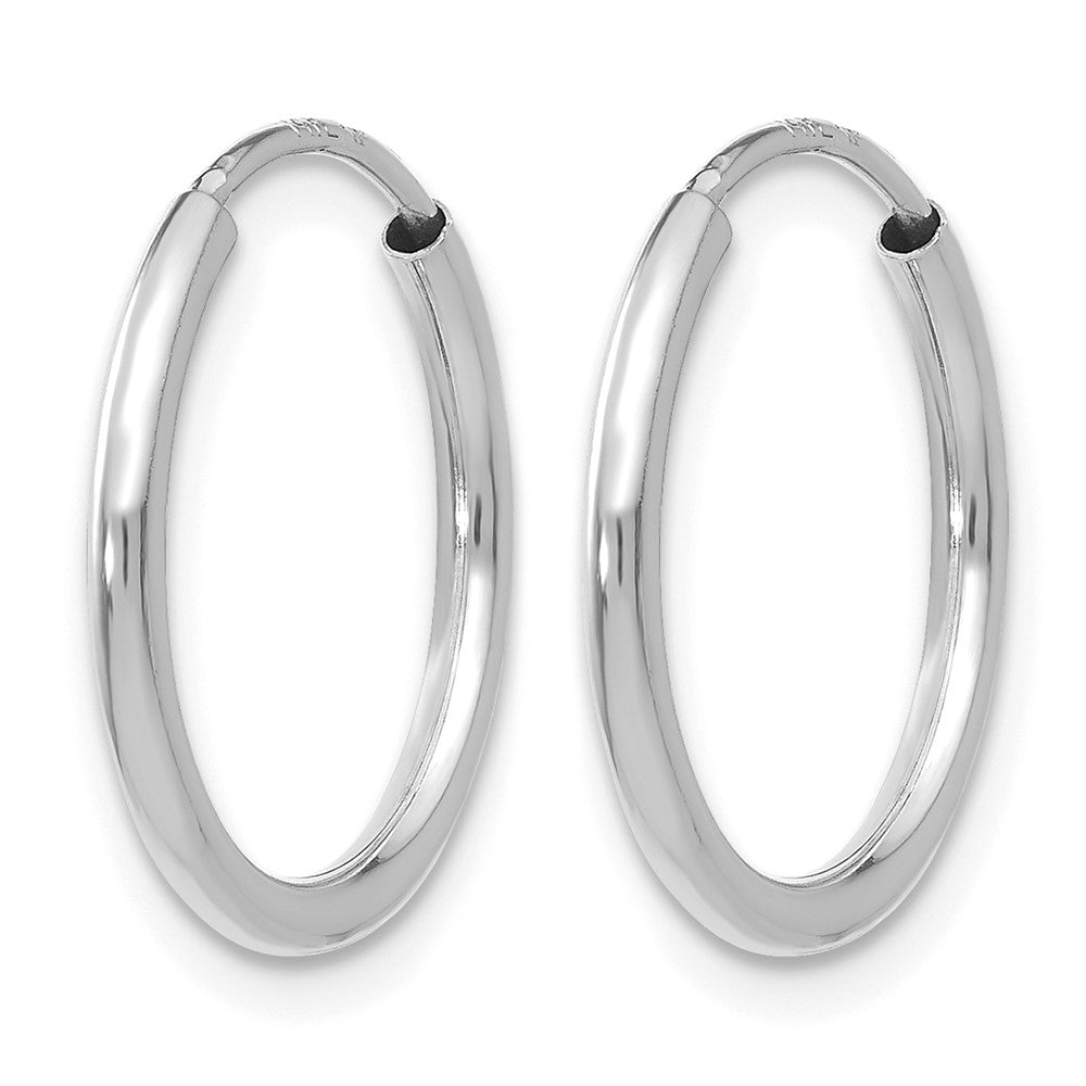 10K White Gold 1.2mm Polished Endless Hoop Earrings