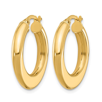 10K Yellow Gold Polished Hoop Earrings
