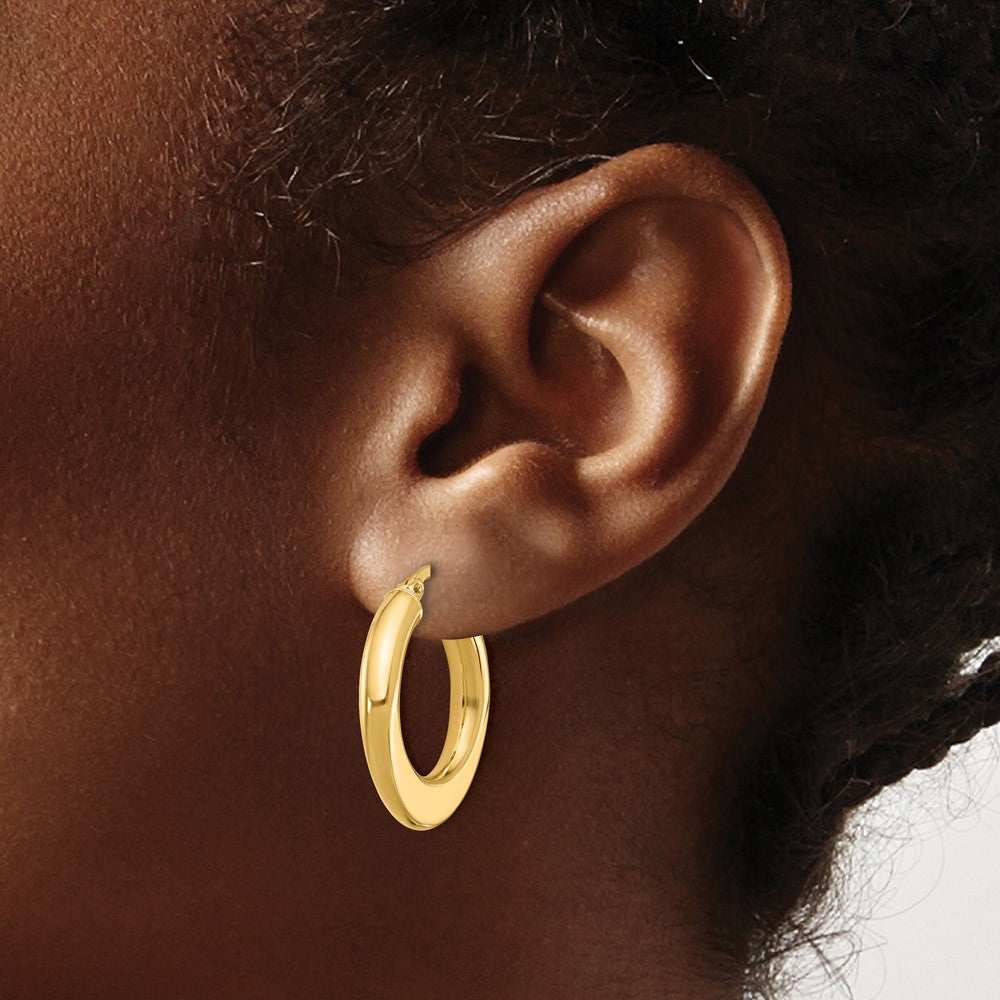 10K Yellow Gold Polished Hoop Earrings