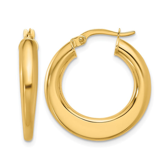 10K Yellow Gold Polished Hoop Earrings