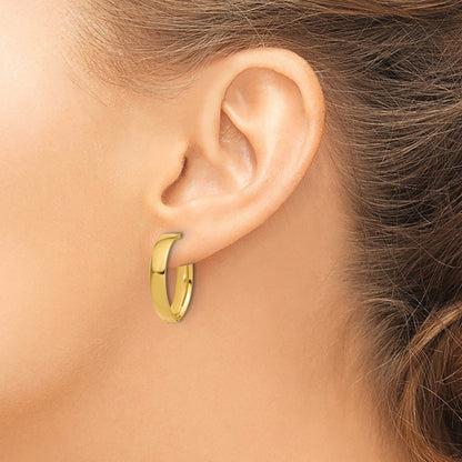 10K Yellow Gold Polished J Hoop Post Earrings