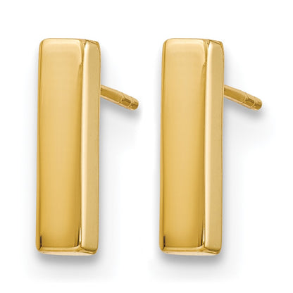 10K Yellow Gold Polished Post Bar Earrings