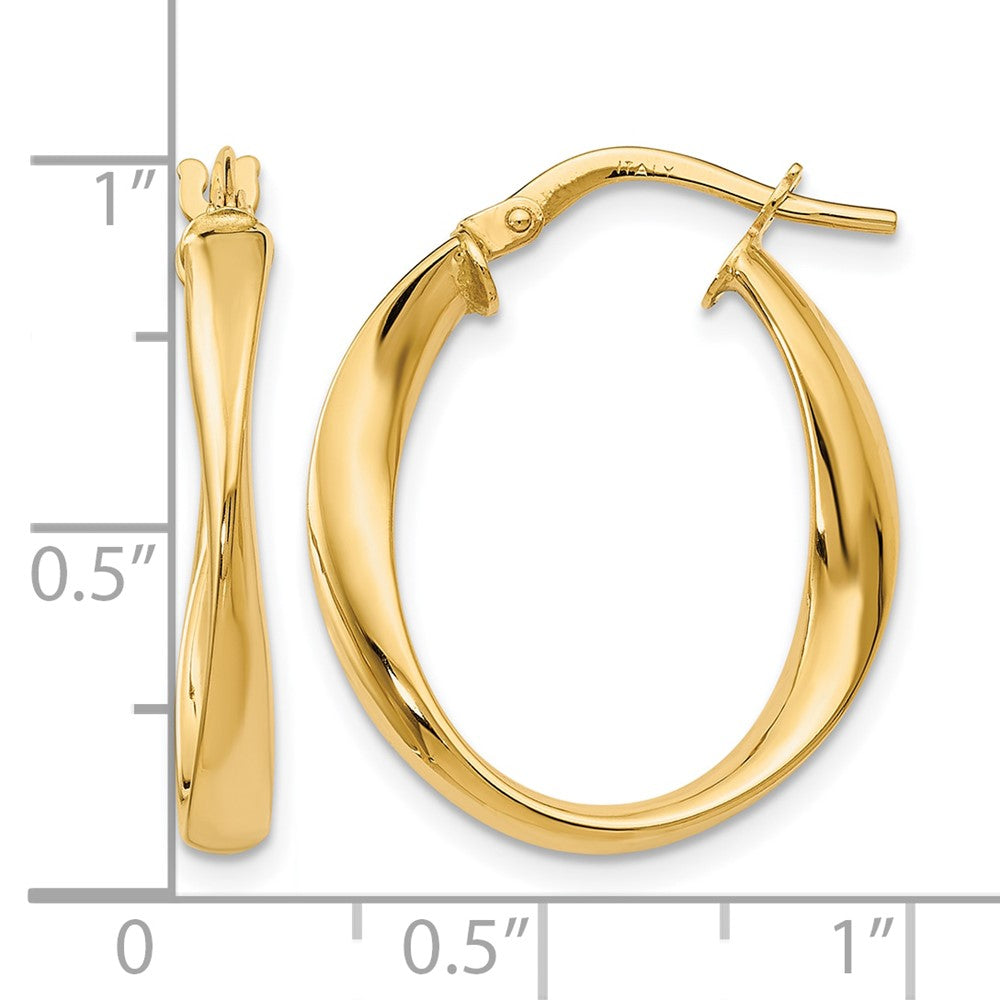 10K Yellow Gold Polished Hoop Earrings