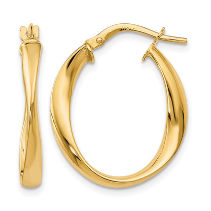 10K Yellow Gold Polished Hoop Earrings