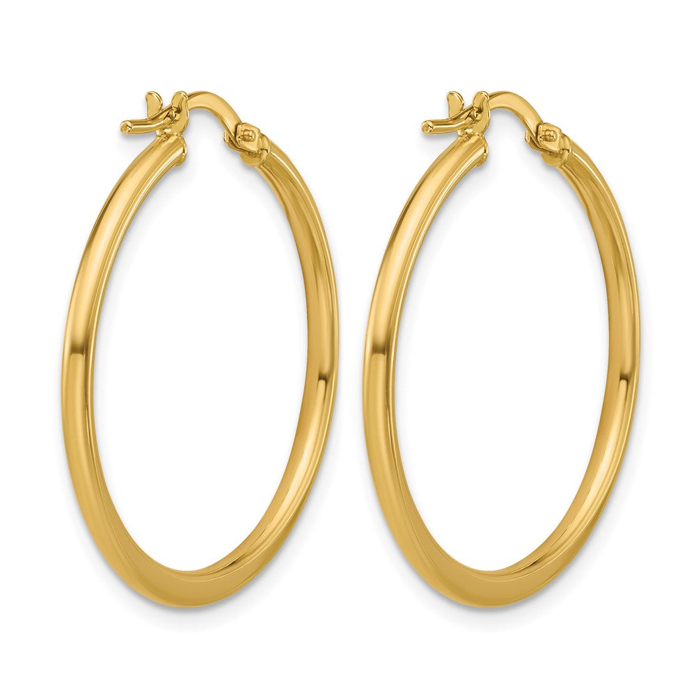 10K Yellow Gold Polished Round Hoop Earrings