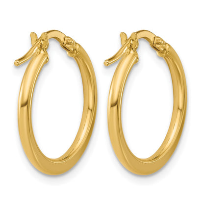 10K Yellow Gold Polished Round Hoop Earrings