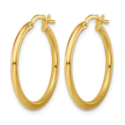 10K Yellow Gold Polished Round Hoop Earrings