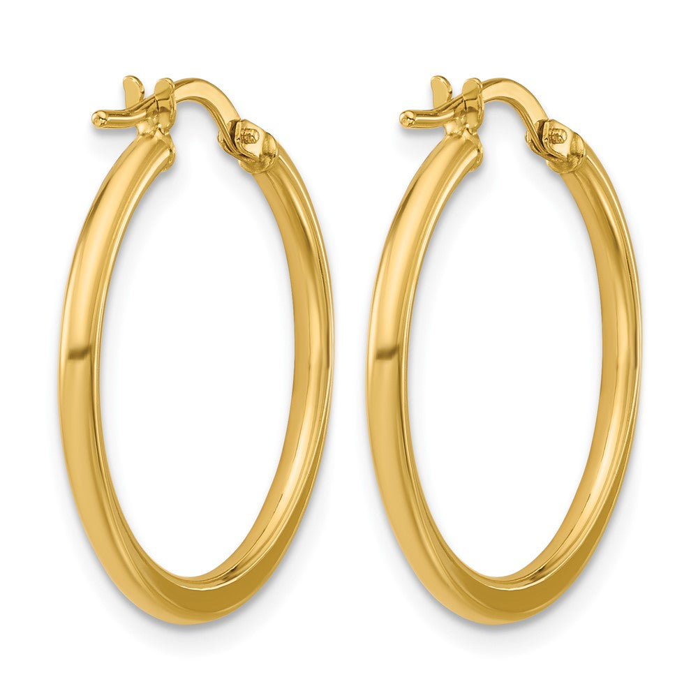 10K Yellow Gold Polished Round Hoop Earrings