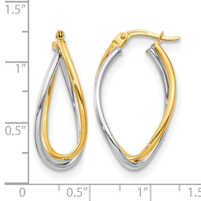 10K Two Tone Polished Fancy Earrings