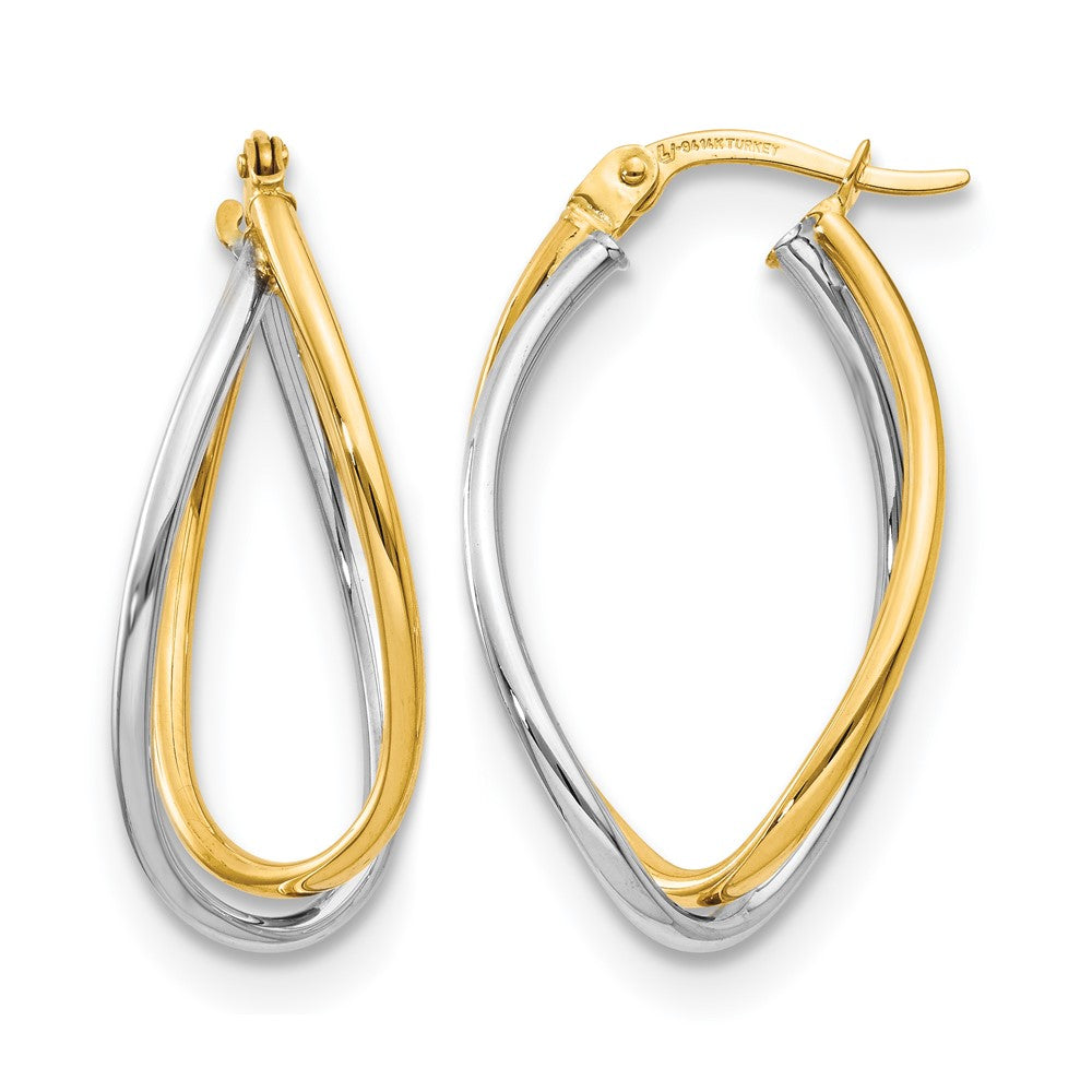 10K Two Tone Polished Fancy Earrings