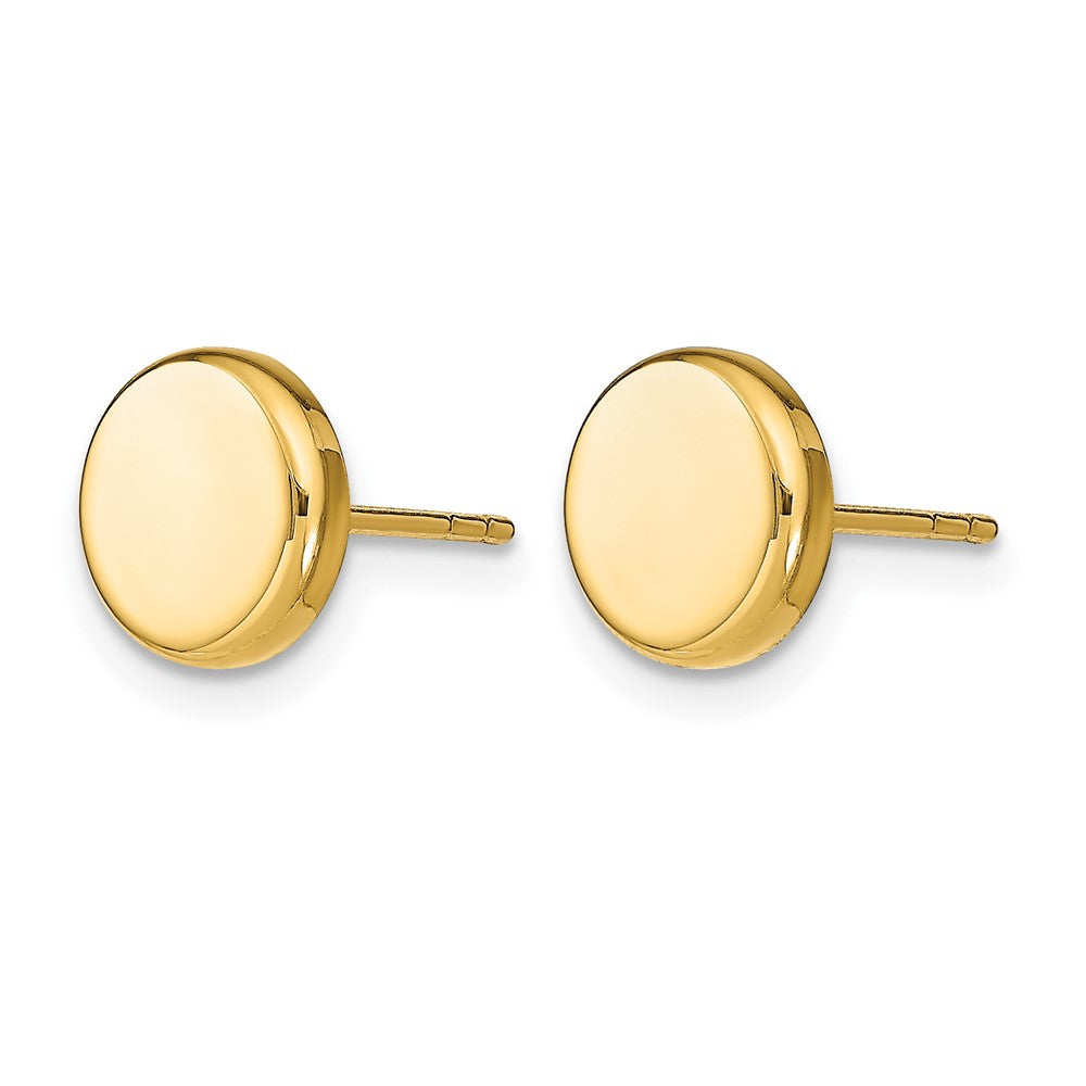 10K Yellow Gold Polished Button Post Earrings