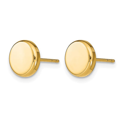 10K Yellow Gold Polished Button Post Earrings