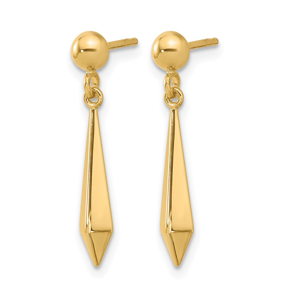 10K Yellow Gold Polished Post Dangle Earrings