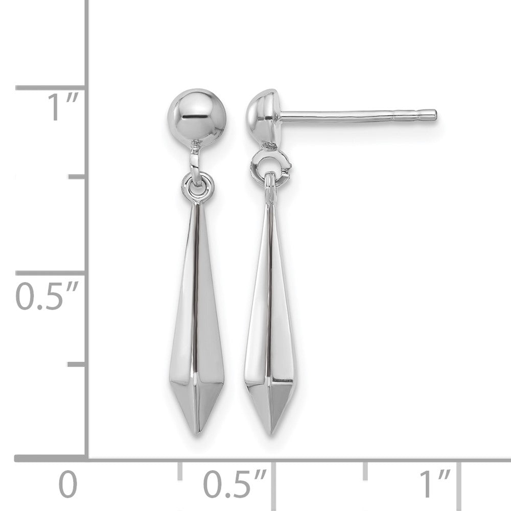 10K White Gold Polished Post Dangle Earrings