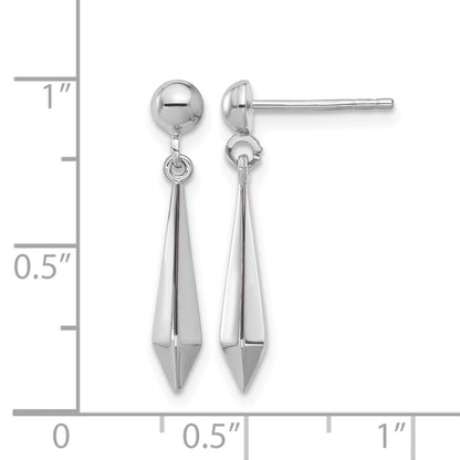 10K White Gold Polished Post Dangle Earrings