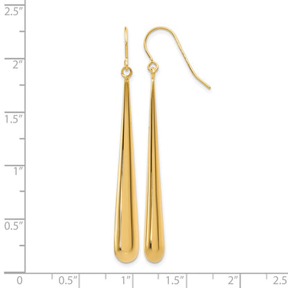 10K Yellow Gold Polished Shepherd Hook Earrings