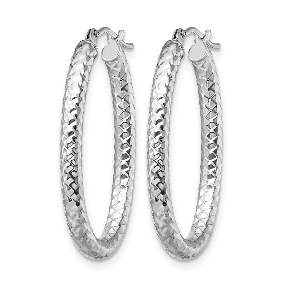 10K White Gold Foreverlite Polished And Textured Earrings