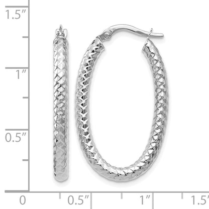 10K White Gold Foreverlite Polished And Textured Earrings