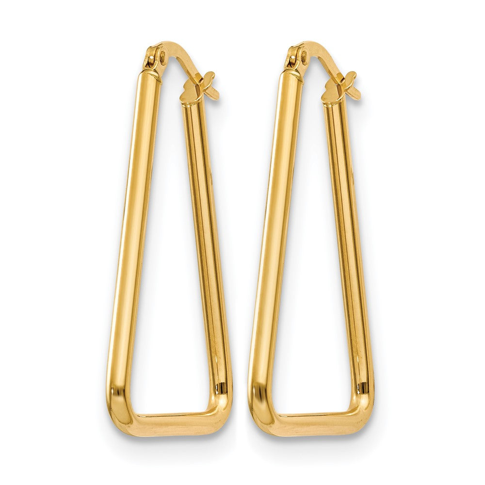 10K Yellow Gold Polished Geometric Shape Hoop Earrings