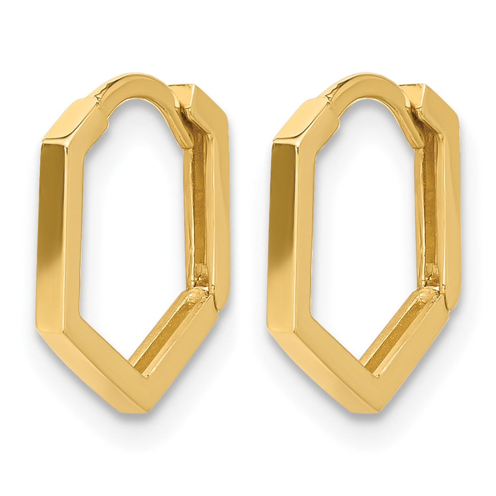 10K Yellow Gold Polished Geometric Hoop Earrings