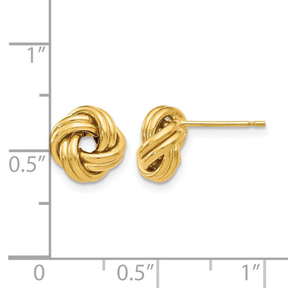 10K Yellow Gold Polished Love Knot Post Earrings